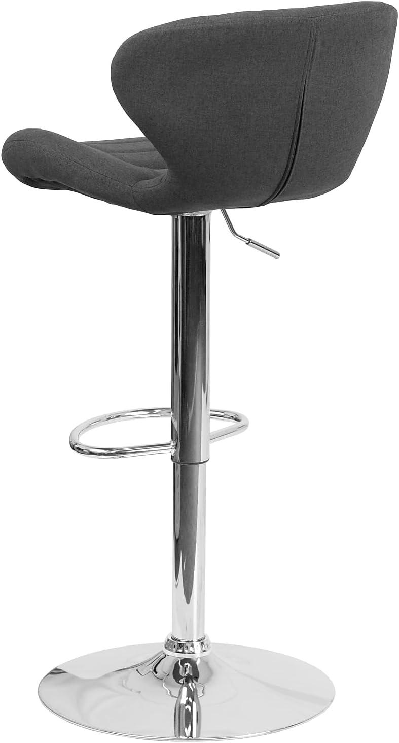 image:imageFlash Furniture Contemporary Charcoal Fabric Adjustable Height Barstool with Curved Back and Chrome BaseCharcoal Fabric