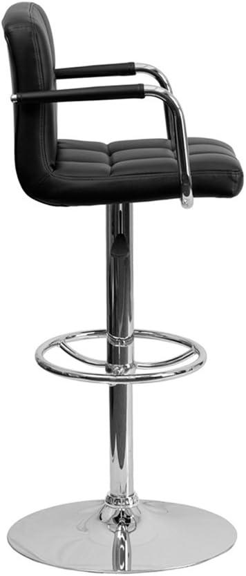 image:imageFlash Furniture Genna Adjustable Bar Stools Set of 2 Brown Counter Height Barstools with Back and ArmrestBlack