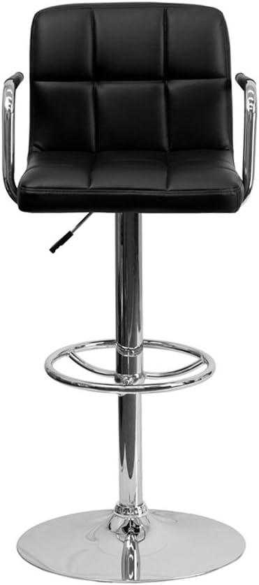 image:imageFlash Furniture Genna Adjustable Bar Stools Set of 2 Brown Counter Height Barstools with Back and ArmrestBlack