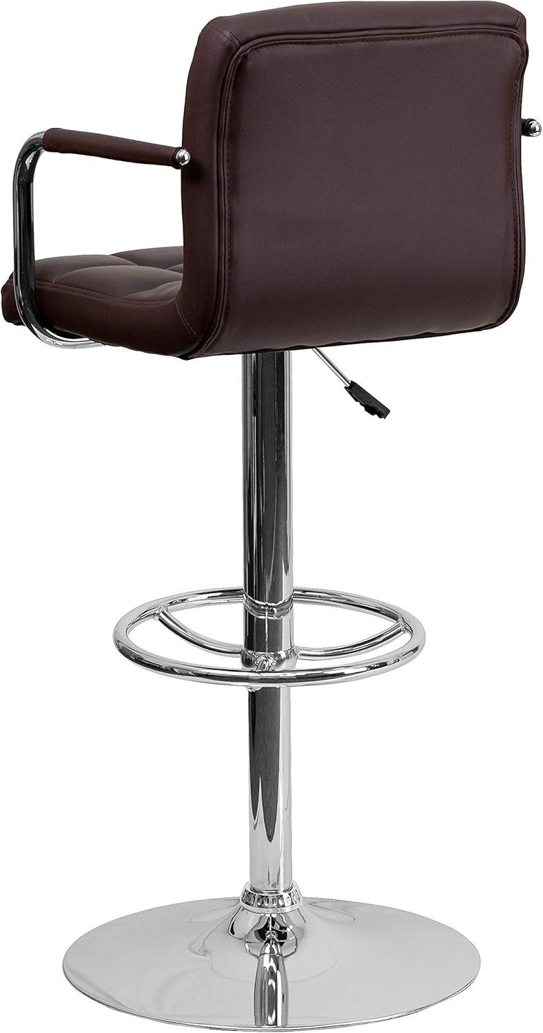 image:imageFlash Furniture Genna Adjustable Bar Stools Set of 2 Brown Counter Height Barstools with Back and ArmrestBrown