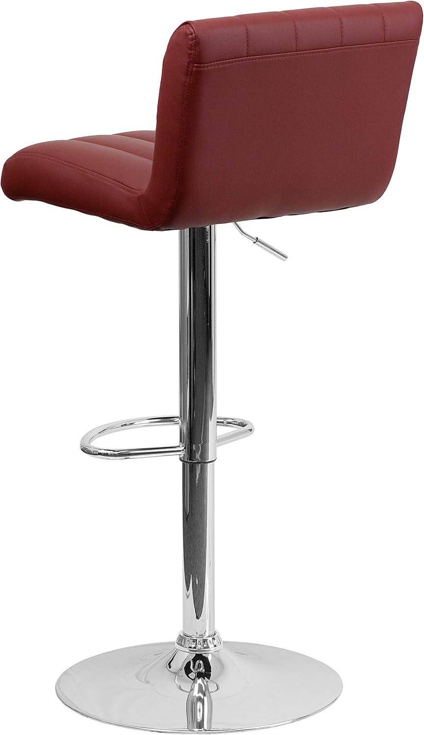 image:imageFlash Furniture Genna Adjustable Bar Stools Set of 2 Brown Counter Height Barstools with Back and ArmrestBurgundy
