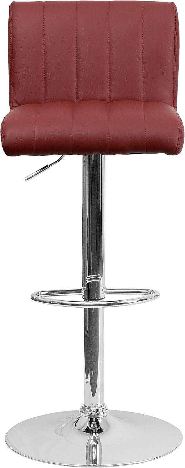 image:imageFlash Furniture Genna Adjustable Bar Stools Set of 2 Brown Counter Height Barstools with Back and ArmrestBurgundy
