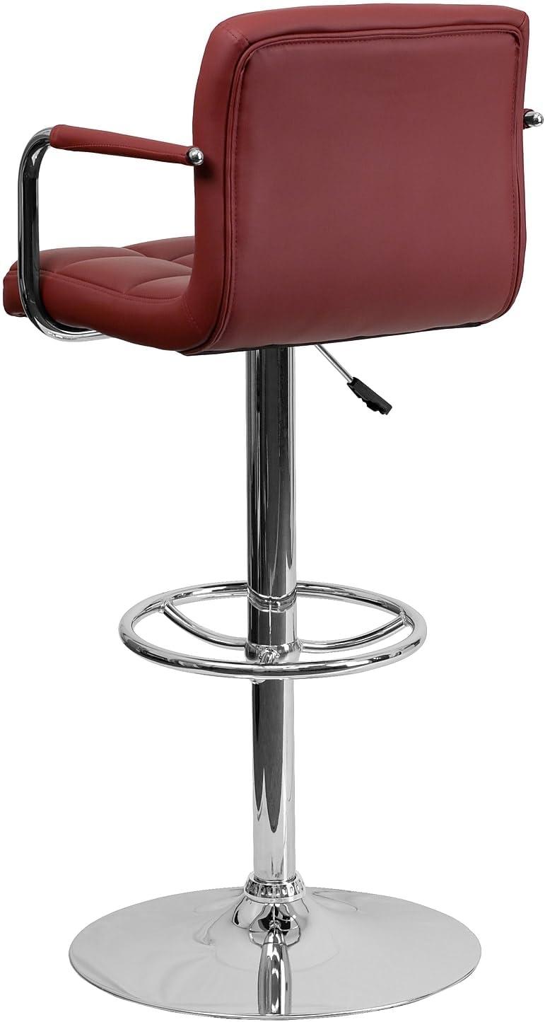 image:imageFlash Furniture Genna Adjustable Bar Stools Set of 2 Brown Counter Height Barstools with Back and ArmrestBurgundy