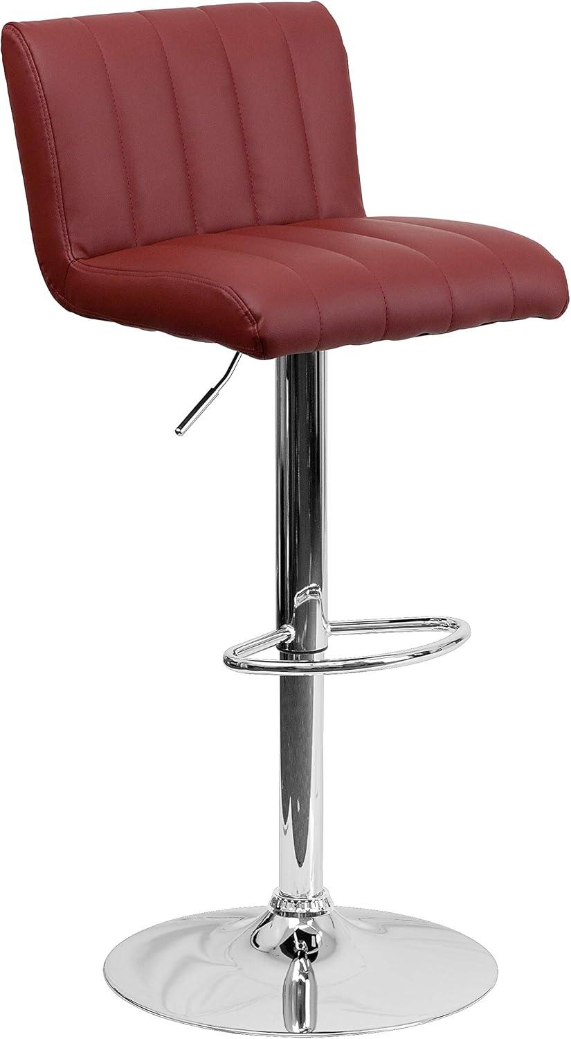 image:imageFlash Furniture Genna Adjustable Bar Stools Set of 2 Brown Counter Height Barstools with Back and ArmrestBurgundy