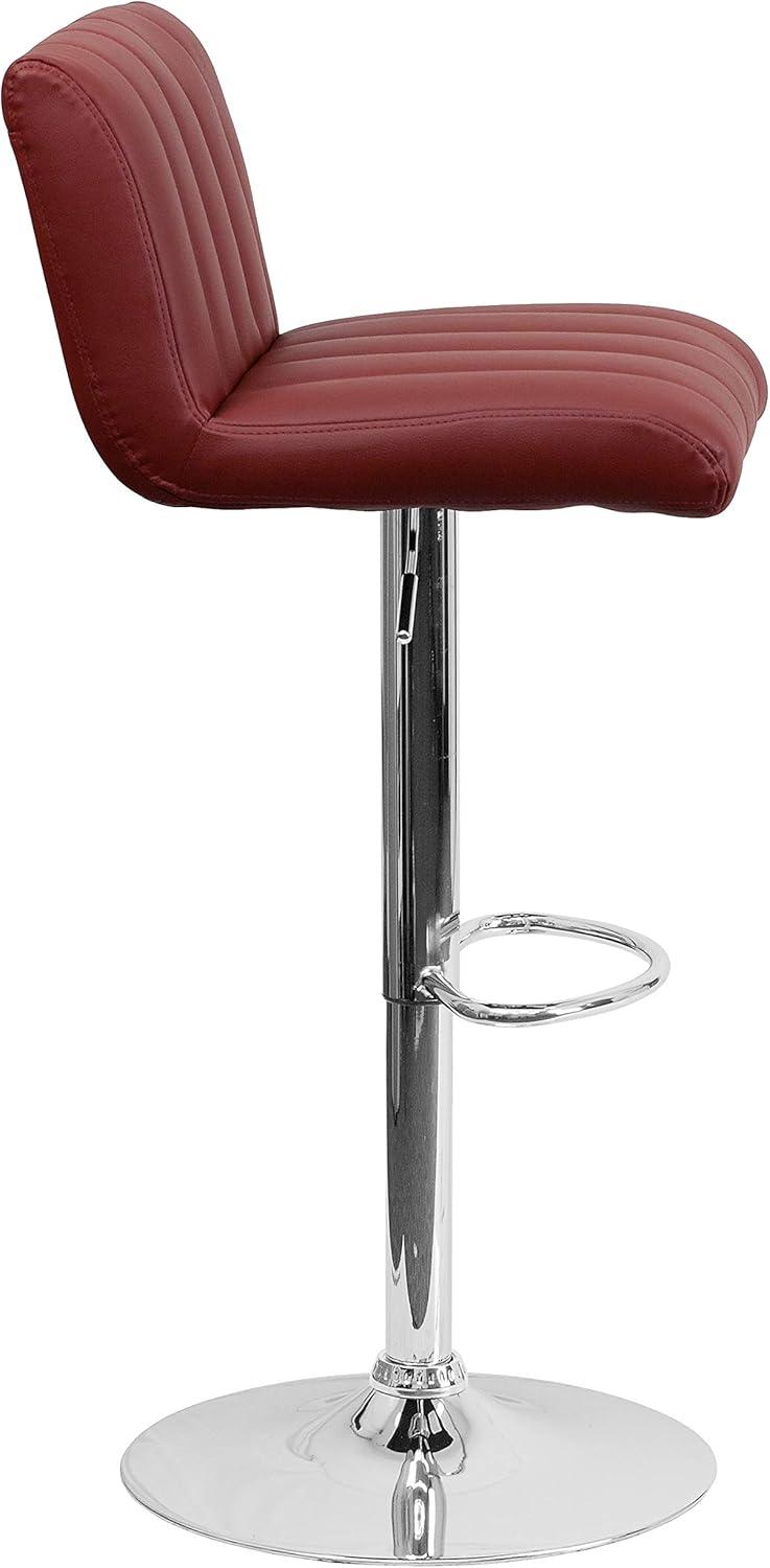 image:imageFlash Furniture Genna Adjustable Bar Stools Set of 2 Brown Counter Height Barstools with Back and ArmrestBurgundy