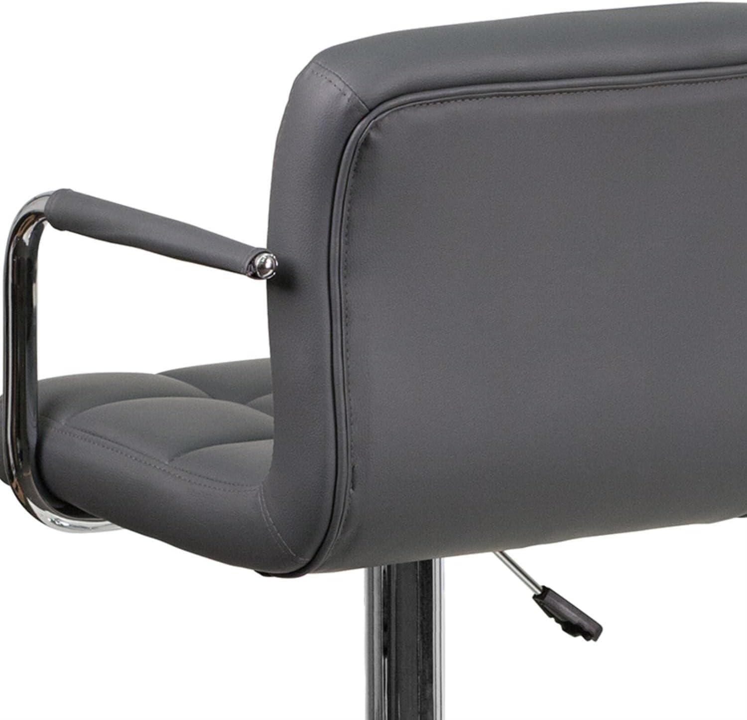 image:imageFlash Furniture Genna Adjustable Bar Stools Set of 2 Brown Counter Height Barstools with Back and ArmrestGrey