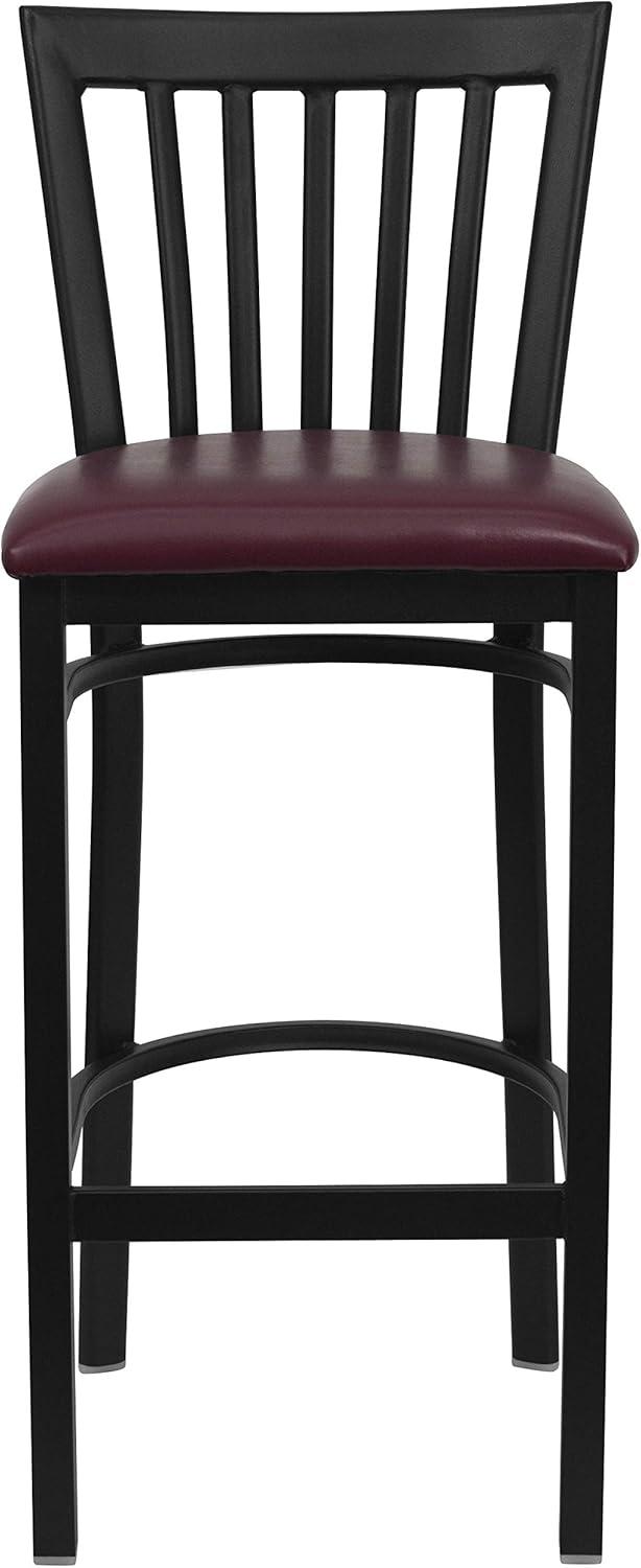 image:imageFlash Furniture HERCULES Series Black School House Back Metal Restaurant Barstool Black Vinyl Seat Pack of 1Burgundy Vinyl SeatBlack Metal Frame