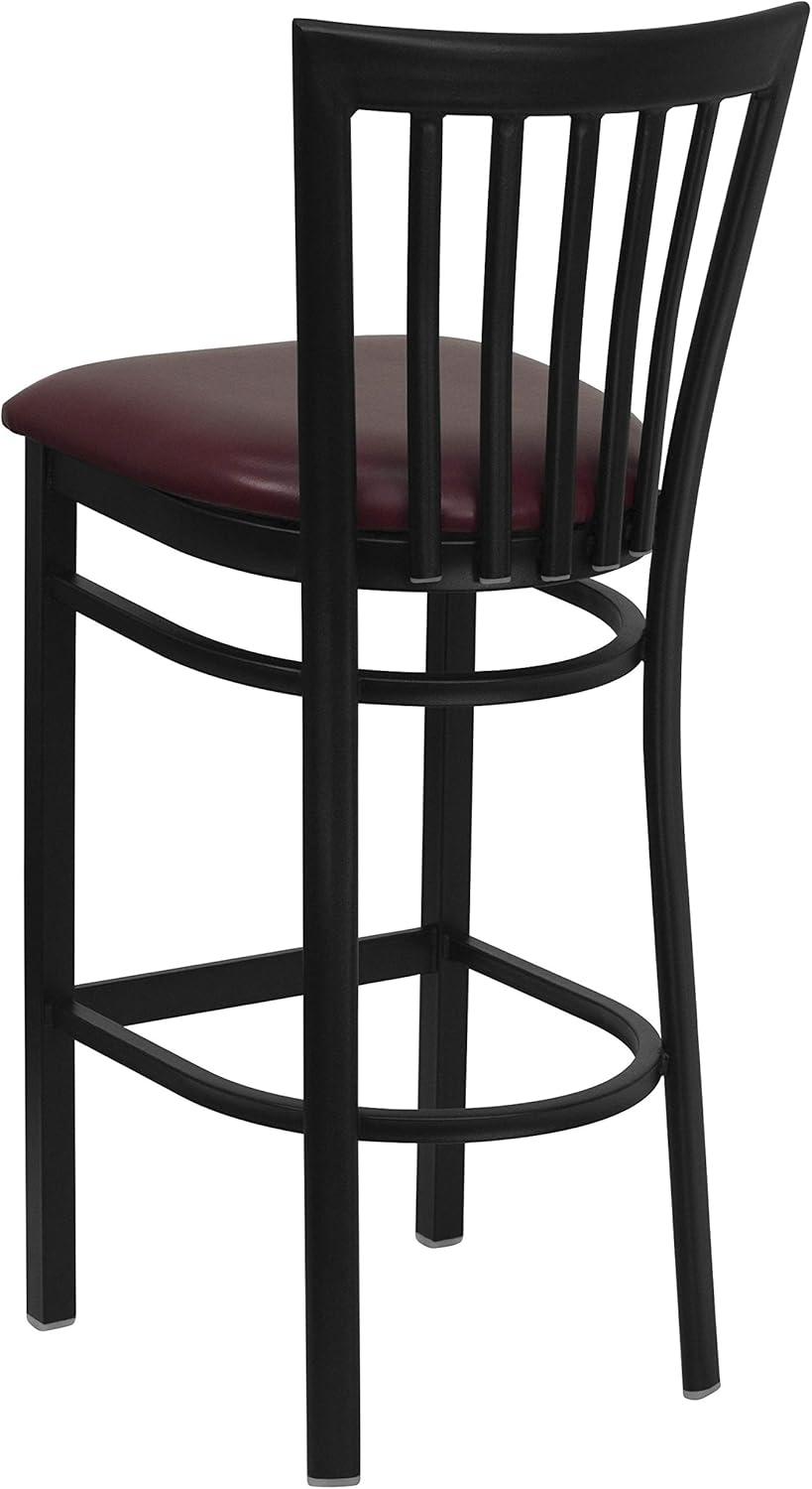 image:imageFlash Furniture HERCULES Series Black School House Back Metal Restaurant Barstool Black Vinyl Seat Pack of 1Burgundy Vinyl SeatBlack Metal Frame