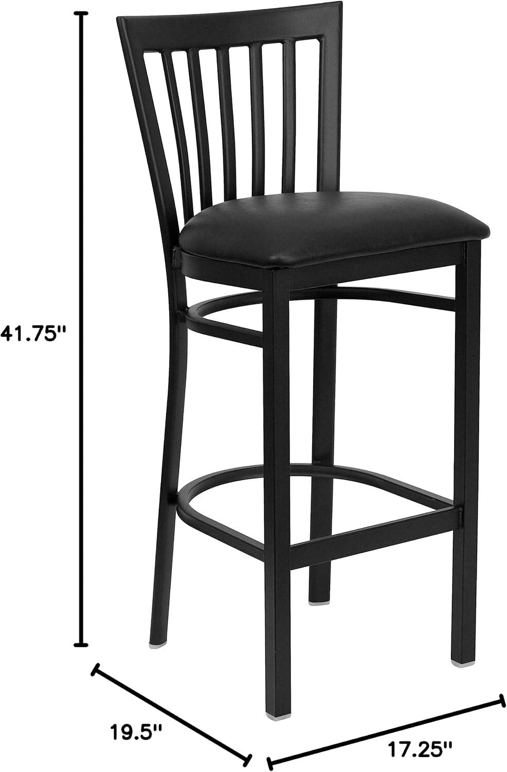 image:imageFlash Furniture HERCULES Series Black School House Back Metal Restaurant Barstool Mahogany Wood Seat