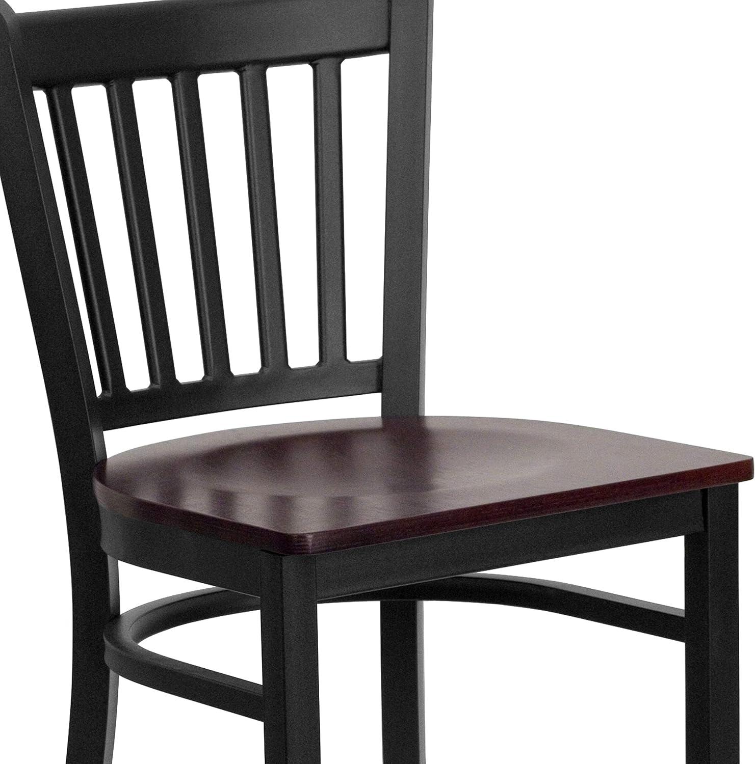 image:imageFlash Furniture HERCULES Series Black Vertical Back Metal Restaurant Barstool Burgundy Vinyl Seatblack