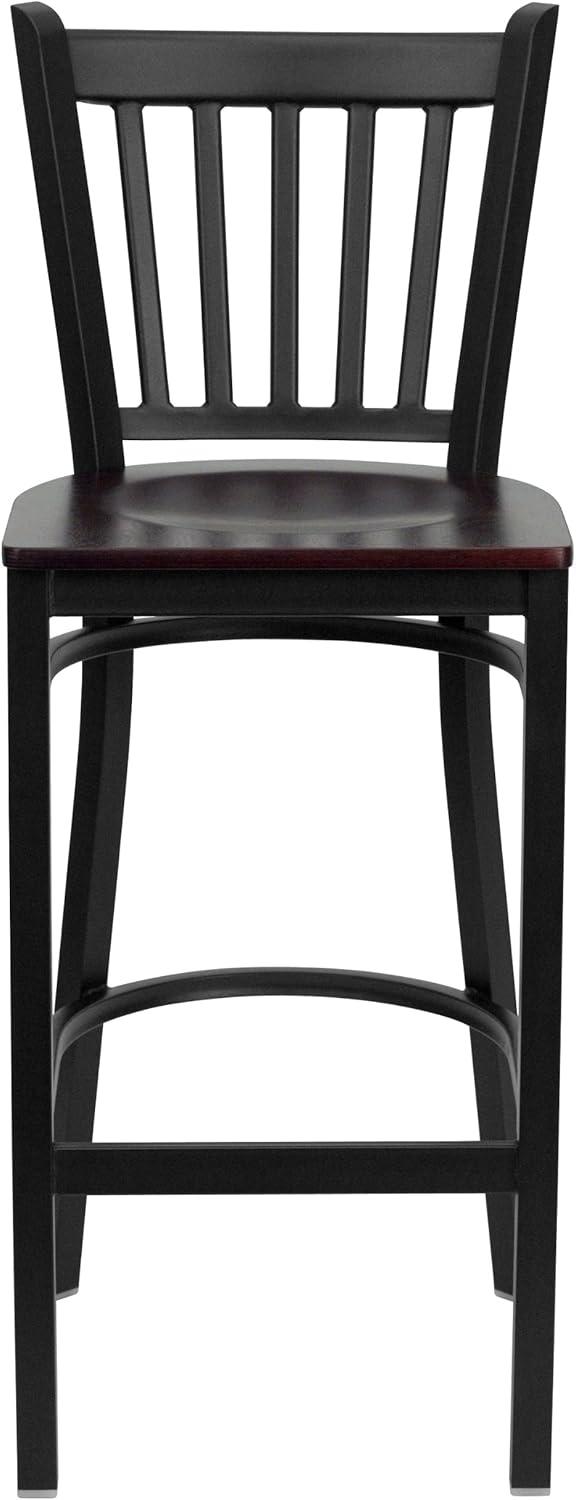 image:imageFlash Furniture HERCULES Series Black Vertical Back Metal Restaurant Barstool Burgundy Vinyl Seatblack