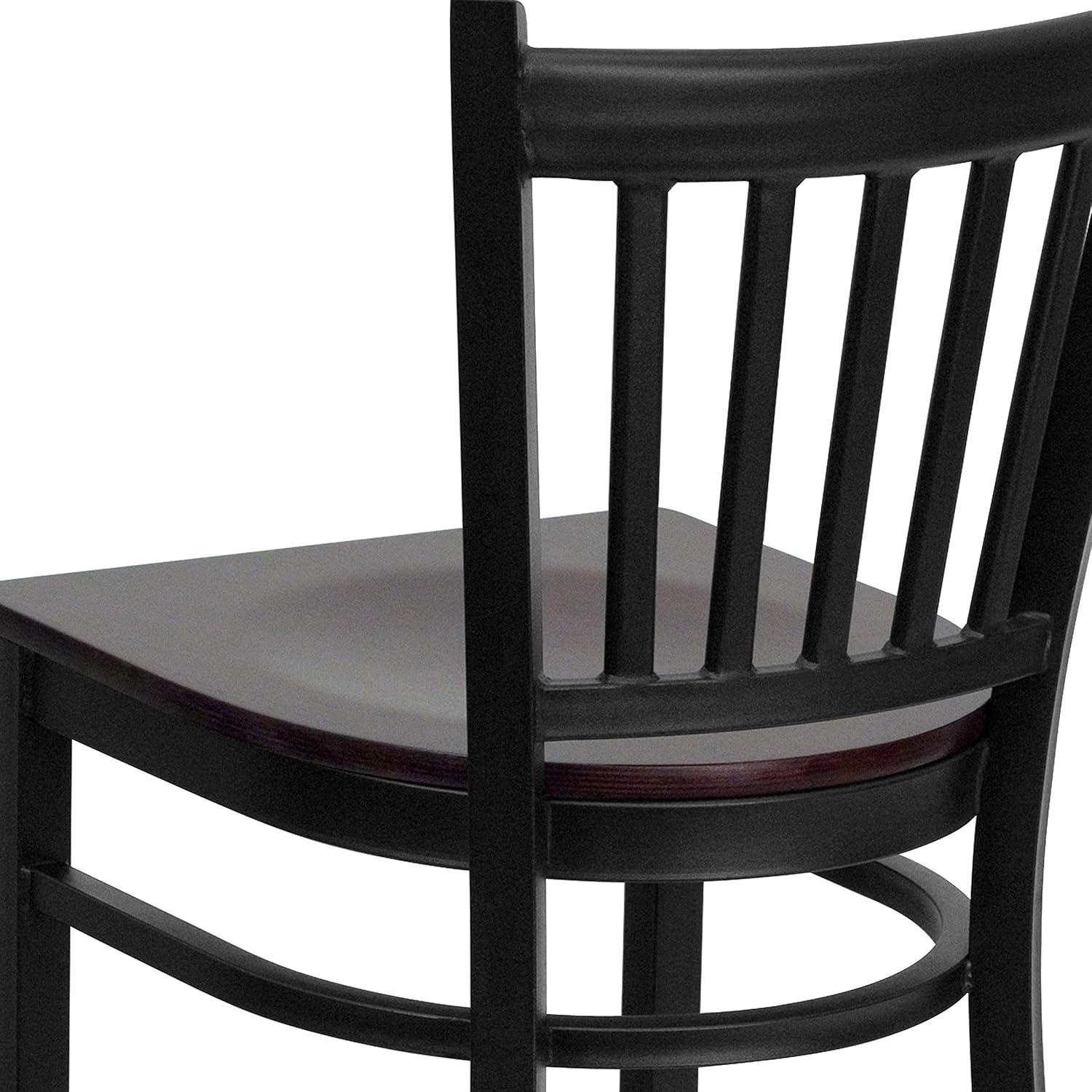 image:imageFlash Furniture HERCULES Series Black Vertical Back Metal Restaurant Barstool Burgundy Vinyl Seatblack