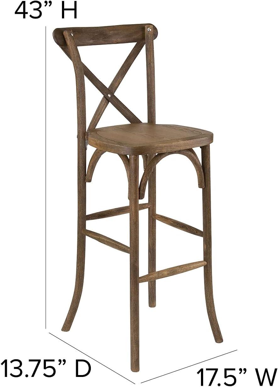 image:imageFlash Furniture HERCULES Series Dark Antique Wood Cross Back Barstool1 Pack