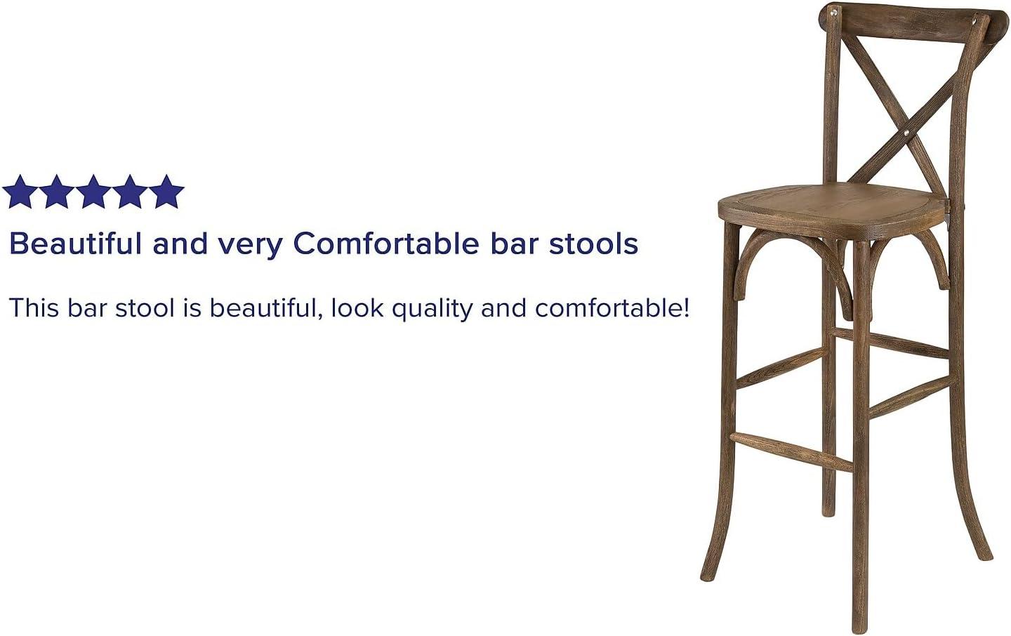 image:imageFlash Furniture HERCULES Series Dark Antique Wood Cross Back Barstool1 Pack