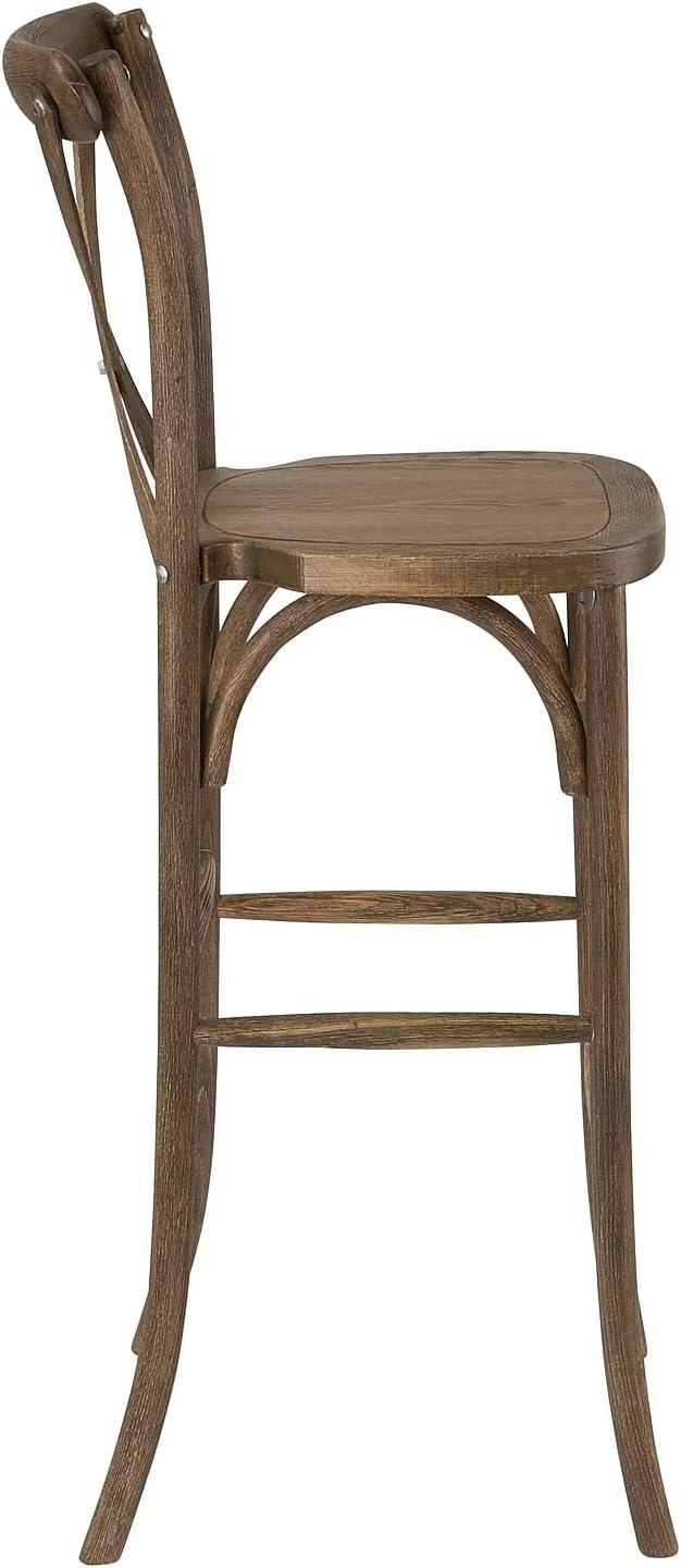 image:imageFlash Furniture HERCULES Series Dark Antique Wood Cross Back Barstool1 Pack