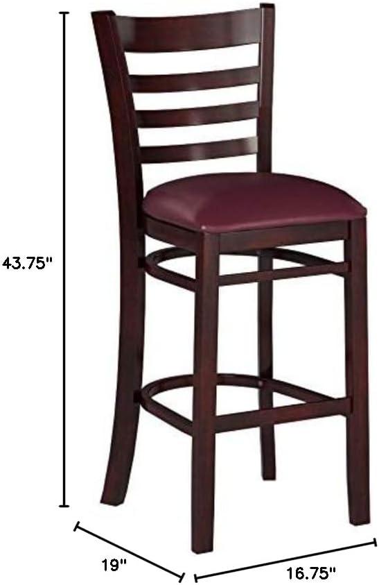 image:imageFlash Furniture HERCULES Series Ladder Back Walnut Wood Restaurant Barstool Black Vinyl SeatBurgundy Vinyl SeatMahogany Wood Frame