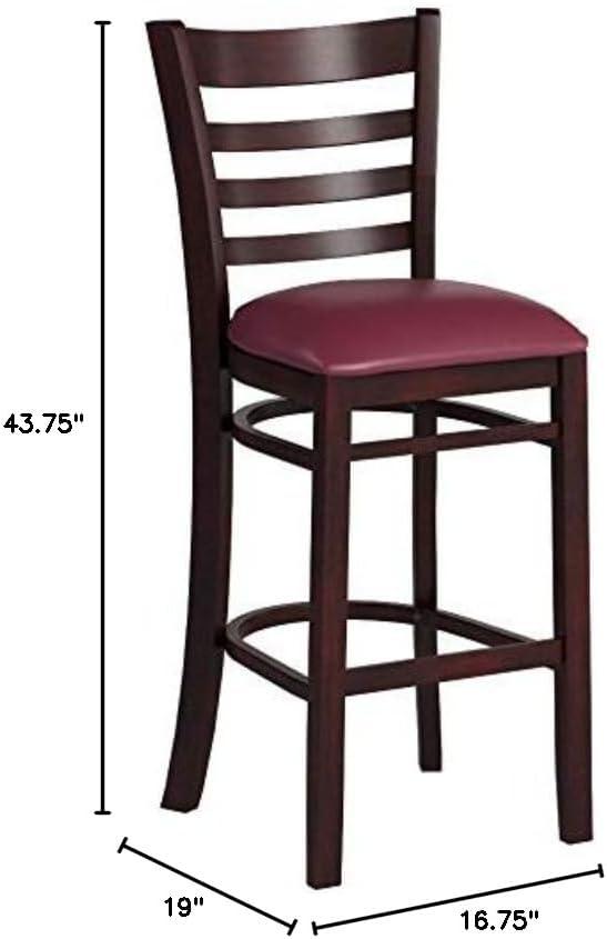 image:imageFlash Furniture HERCULES Series Ladder Back Walnut Wood Restaurant Barstool Black Vinyl SeatBurgundy Vinyl SeatWalnut Wood Frame