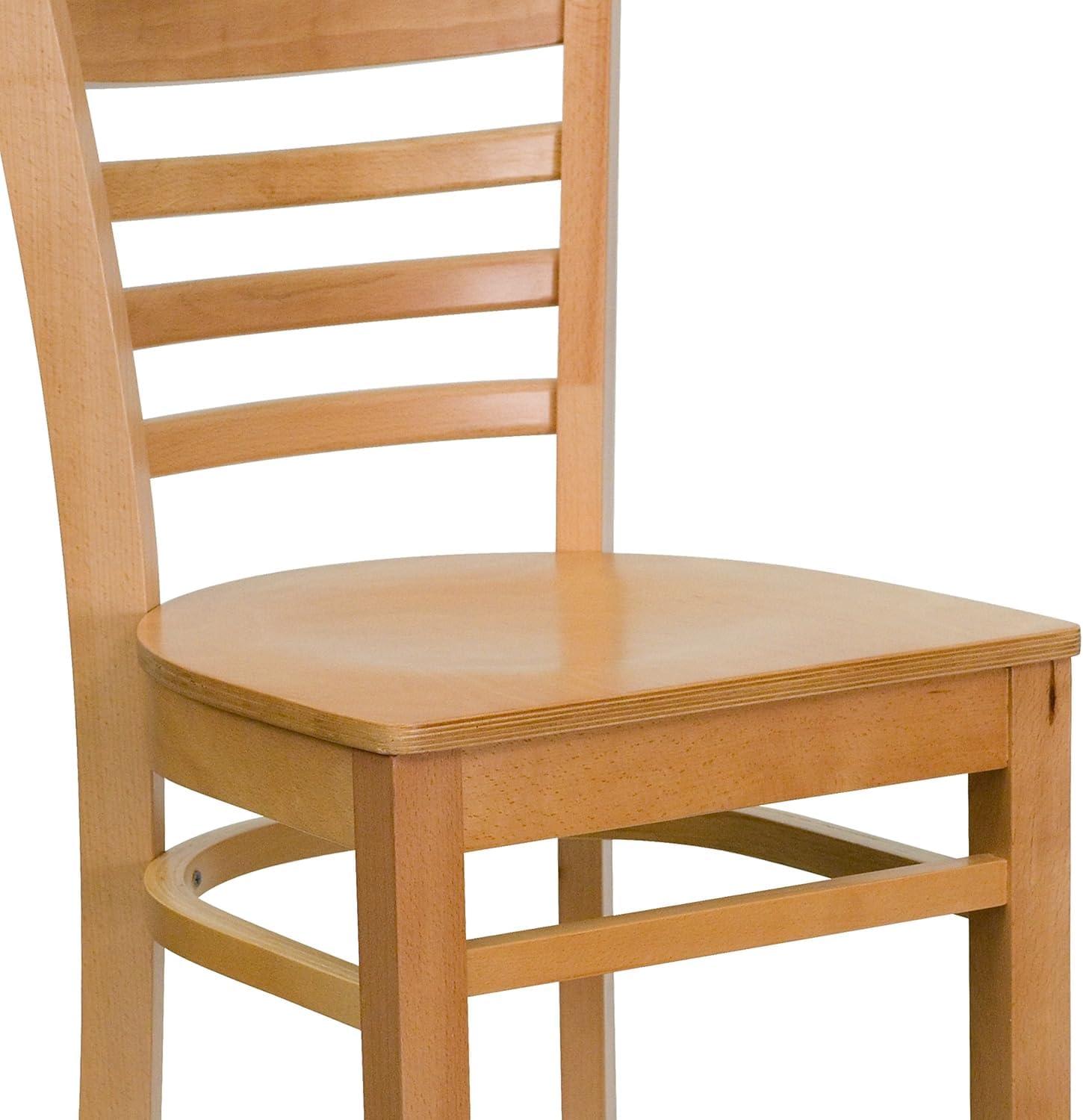 image:imageFlash Furniture HERCULES Series Ladder Back Walnut Wood Restaurant Barstool Black Vinyl SeatNatural Wood SeatNatural Wood Frame