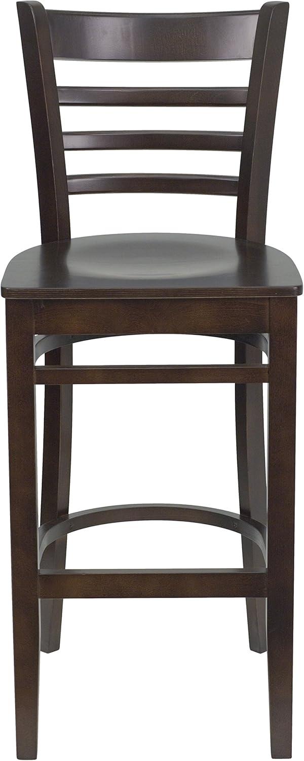 image:imageFlash Furniture HERCULES Series Ladder Back Walnut Wood Restaurant Barstool Black Vinyl SeatWalnut Wood SeatWalnut Wood Frame