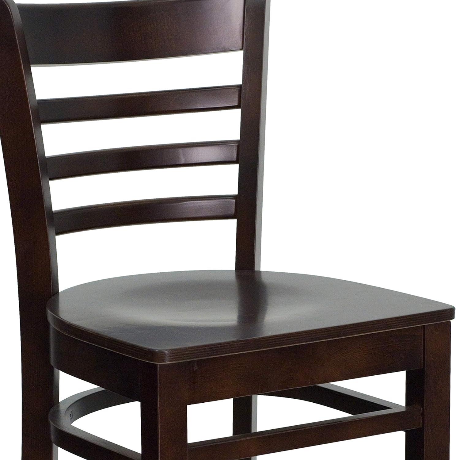 image:imageFlash Furniture HERCULES Series Ladder Back Walnut Wood Restaurant Barstool Black Vinyl SeatWalnut Wood SeatWalnut Wood Frame