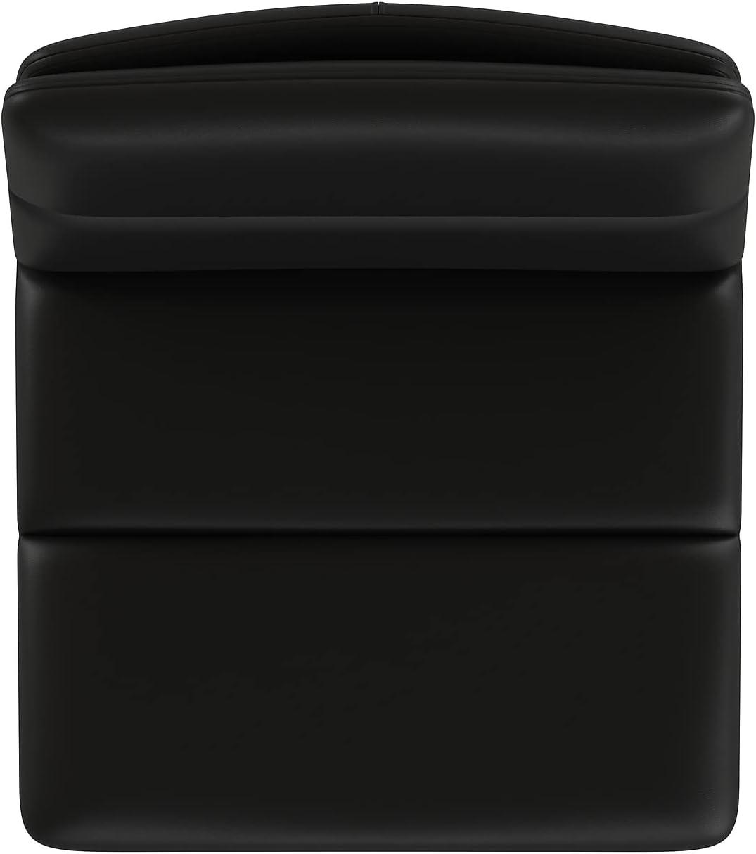 image:imageFlash Furniture Hughes Set of 2 Modern Commercial Grade Barstools Black LeatherSoft Upholstery Adjusts from Counter to Bar Height MidBack Channel StitchingBlackBlack
