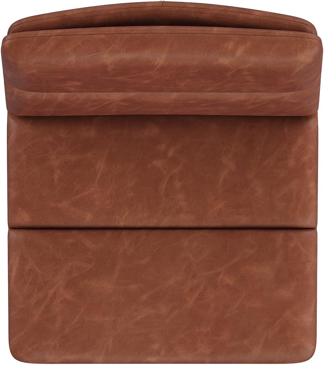 image:imageFlash Furniture Hughes Set of 2 Modern Commercial Grade Barstools Black LeatherSoft Upholstery Adjusts from Counter to Bar Height MidBack Channel StitchingCognacBlack