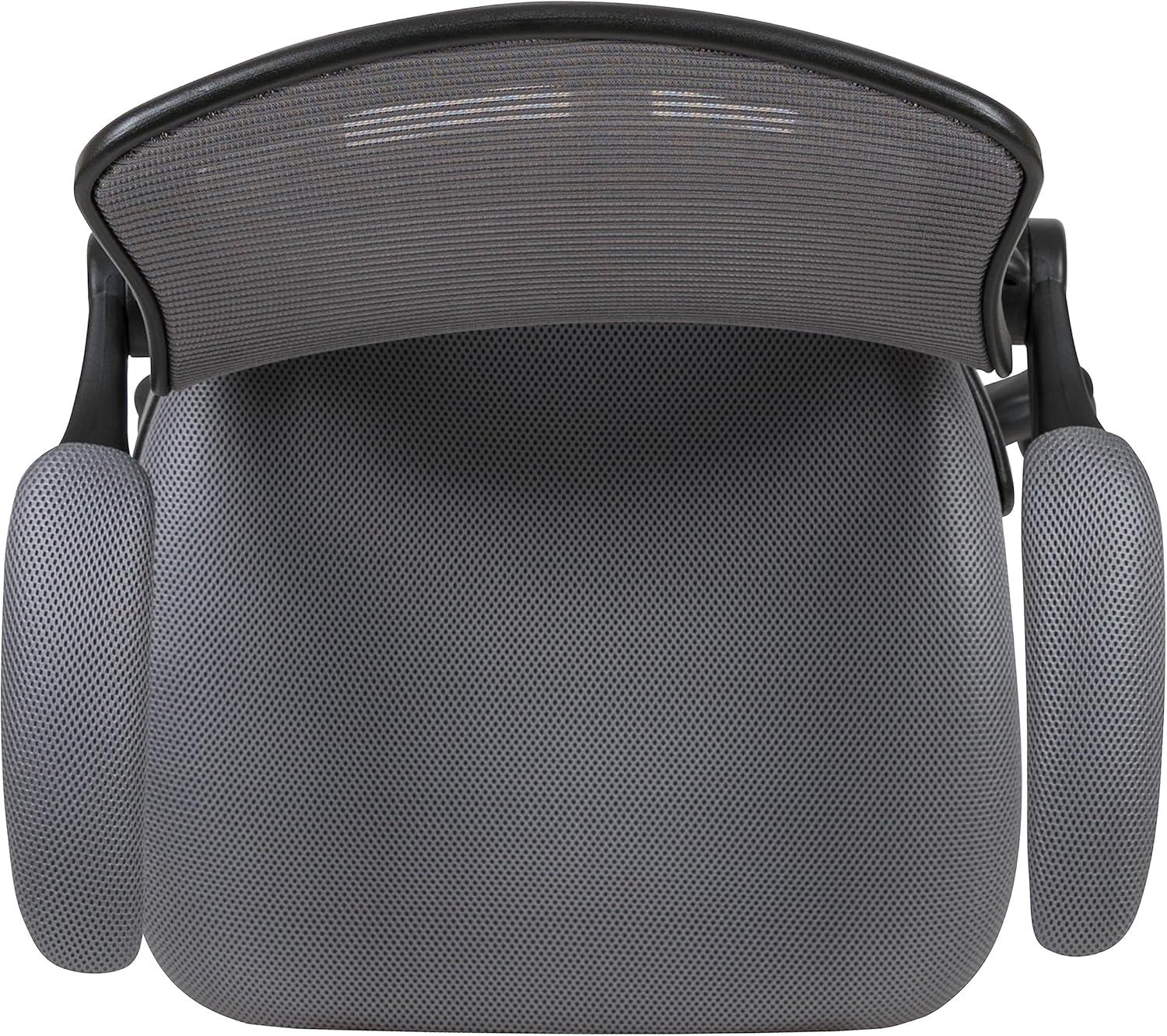 image:imageFlash Furniture Kale MidBack Swivel Office Chair with Height Adjustable Foot Ring and Lumbar Support Mesh Executive Chair with Armrests Dark Gray