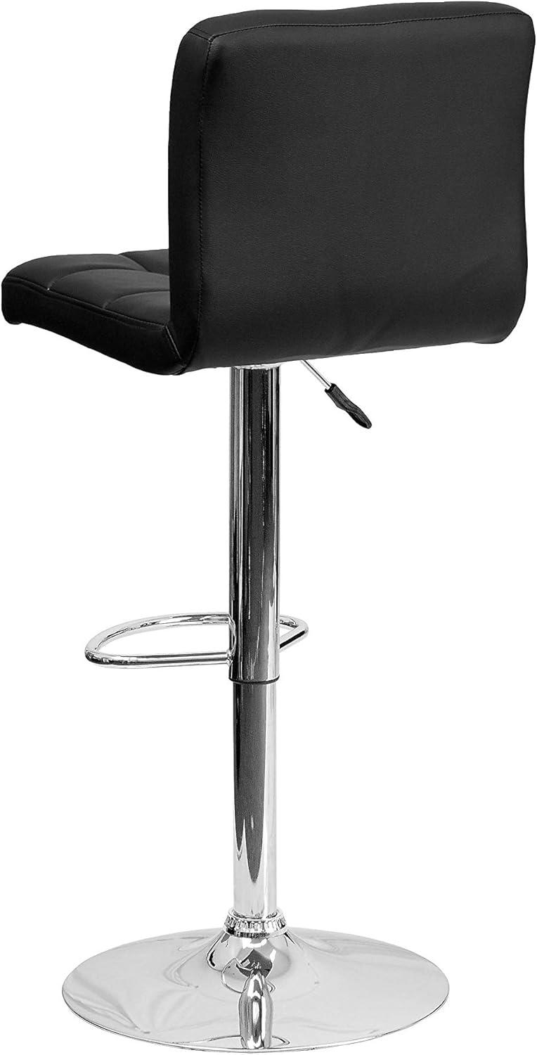 image:imageFlash Furniture Kathleen Contemporary White Quilted Vinyl Adjustable Height Barstool with Chrome Base Pack of 1Black