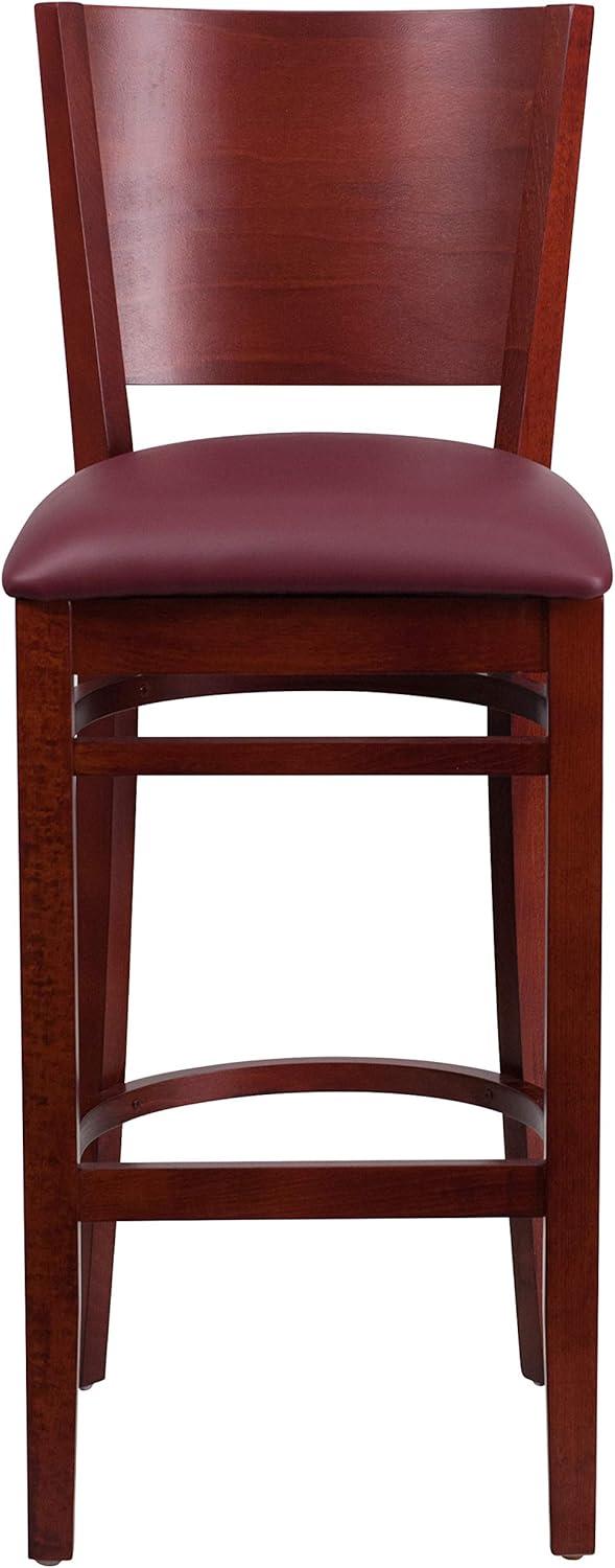 image:imageFlash Furniture Lacey Series Solid Back Mahogany Wood Restaurant Barstool Black Vinyl SeatBurgundy Vinyl SeatMahogany Wood Frame