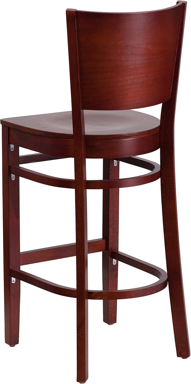 image:imageFlash Furniture Lacey Series Solid Back Mahogany Wood Restaurant Barstool Black Vinyl SeatMahogany Wood SeatMahogany Wood Frame