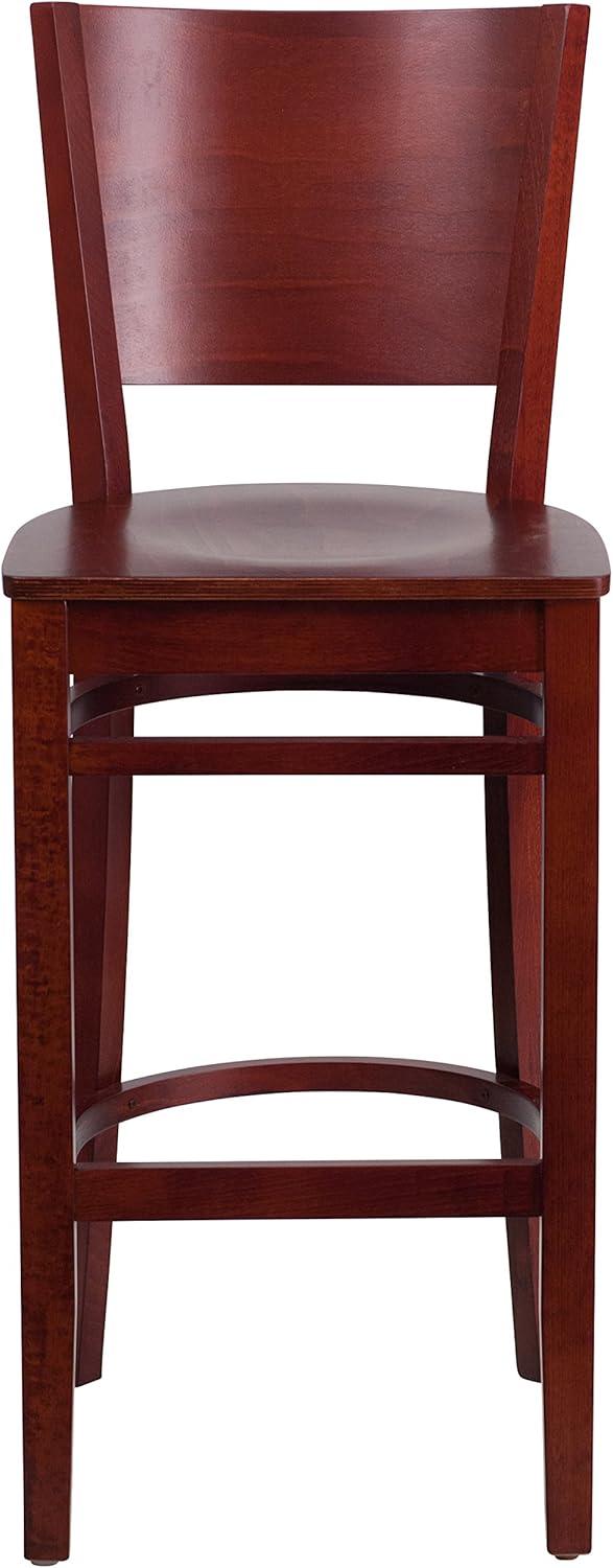 image:imageFlash Furniture Lacey Series Solid Back Mahogany Wood Restaurant Barstool Black Vinyl SeatMahogany Wood SeatMahogany Wood Frame