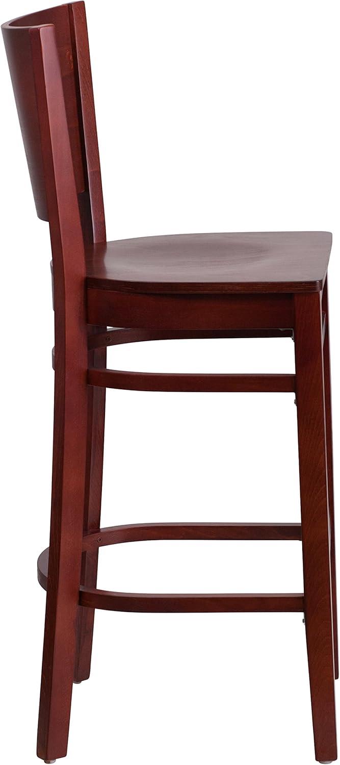 image:imageFlash Furniture Lacey Series Solid Back Mahogany Wood Restaurant Barstool Black Vinyl SeatMahogany Wood SeatMahogany Wood Frame