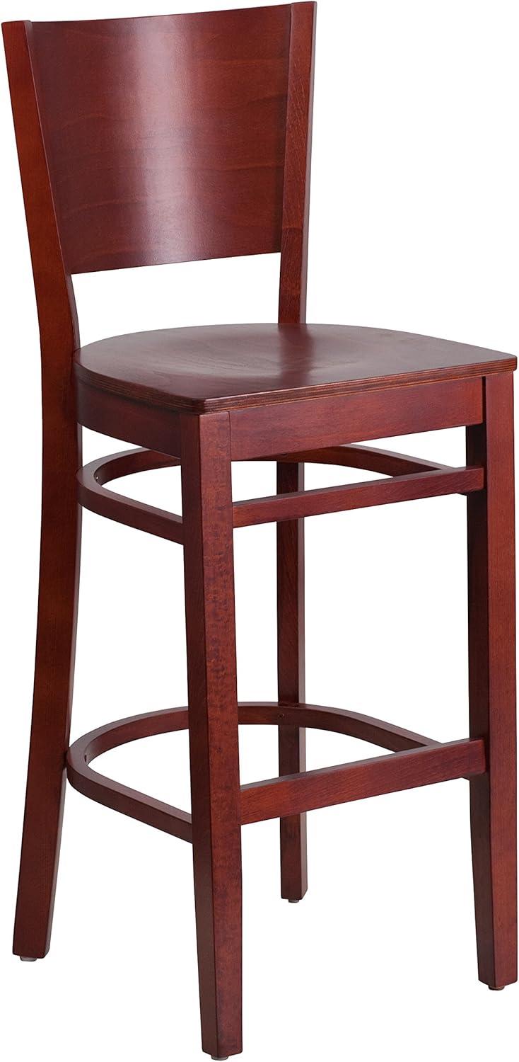 image:imageFlash Furniture Lacey Series Solid Back Mahogany Wood Restaurant Barstool Black Vinyl SeatMahogany Wood SeatMahogany Wood Frame