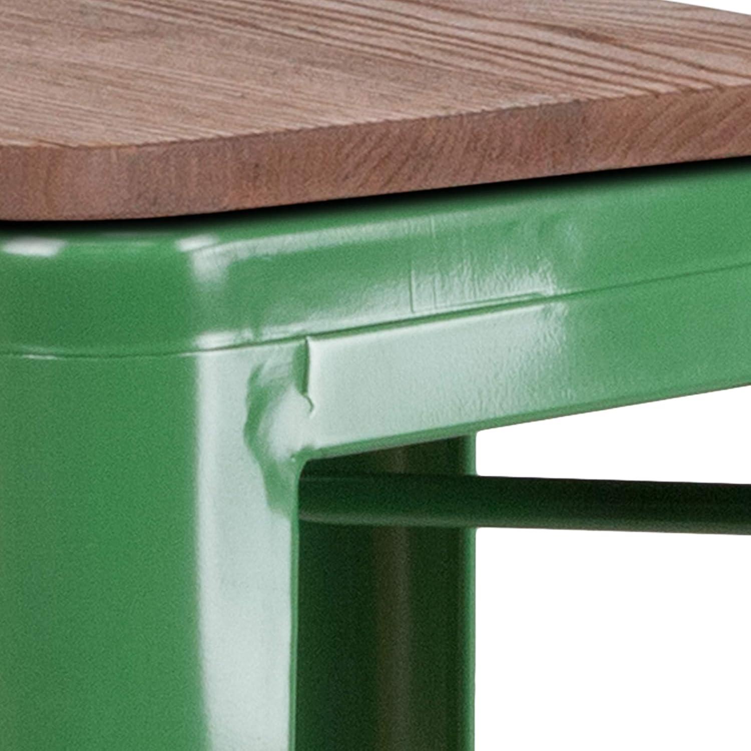 image:imageFlash Furniture Lily 30 High Backless Red Metal Barstool with Square Wood SeatGreen