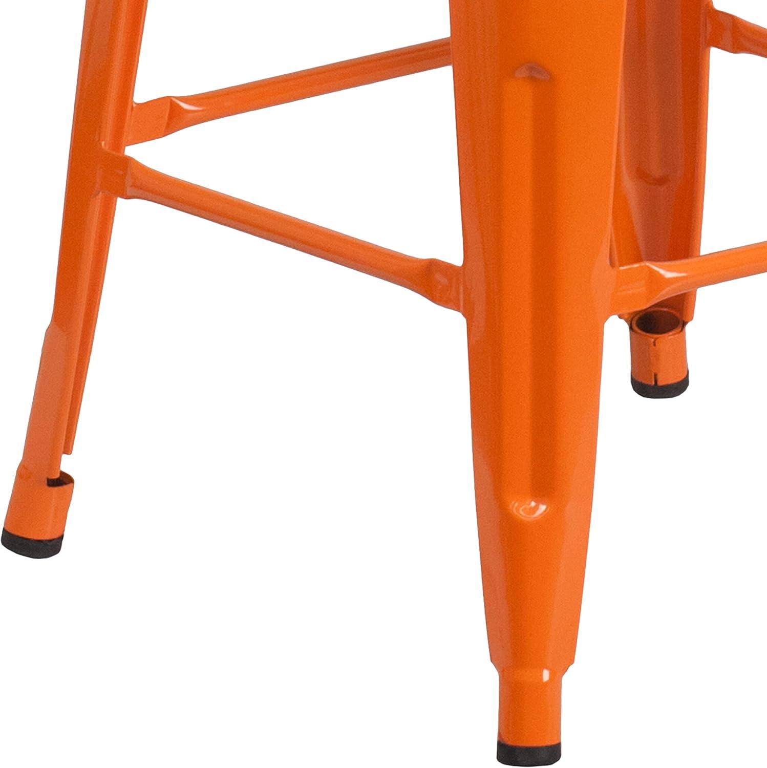image:imageFlash Furniture Lily 30 High Backless Red Metal Barstool with Square Wood SeatOrange
