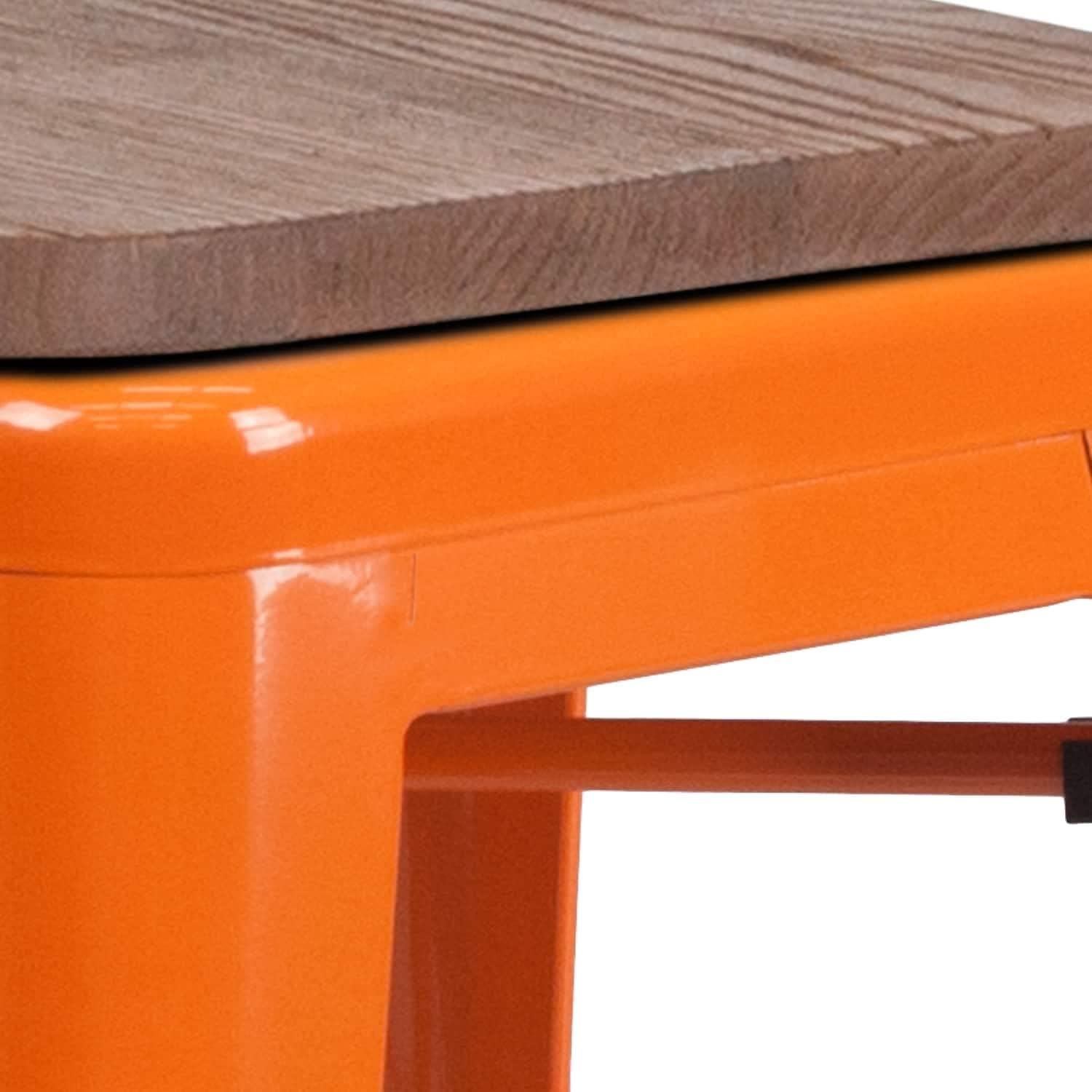 image:imageFlash Furniture Lily 30 High Backless Red Metal Barstool with Square Wood SeatOrange
