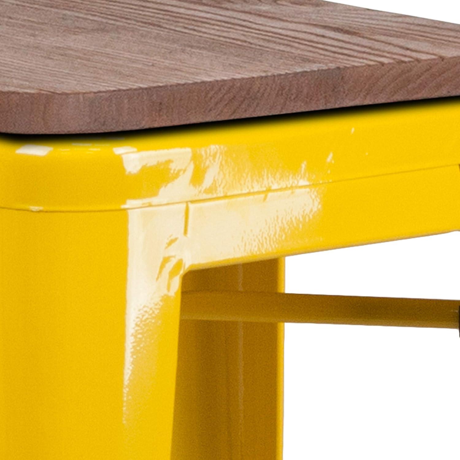 image:imageFlash Furniture Lily 30 High Backless Red Metal Barstool with Square Wood SeatYellow