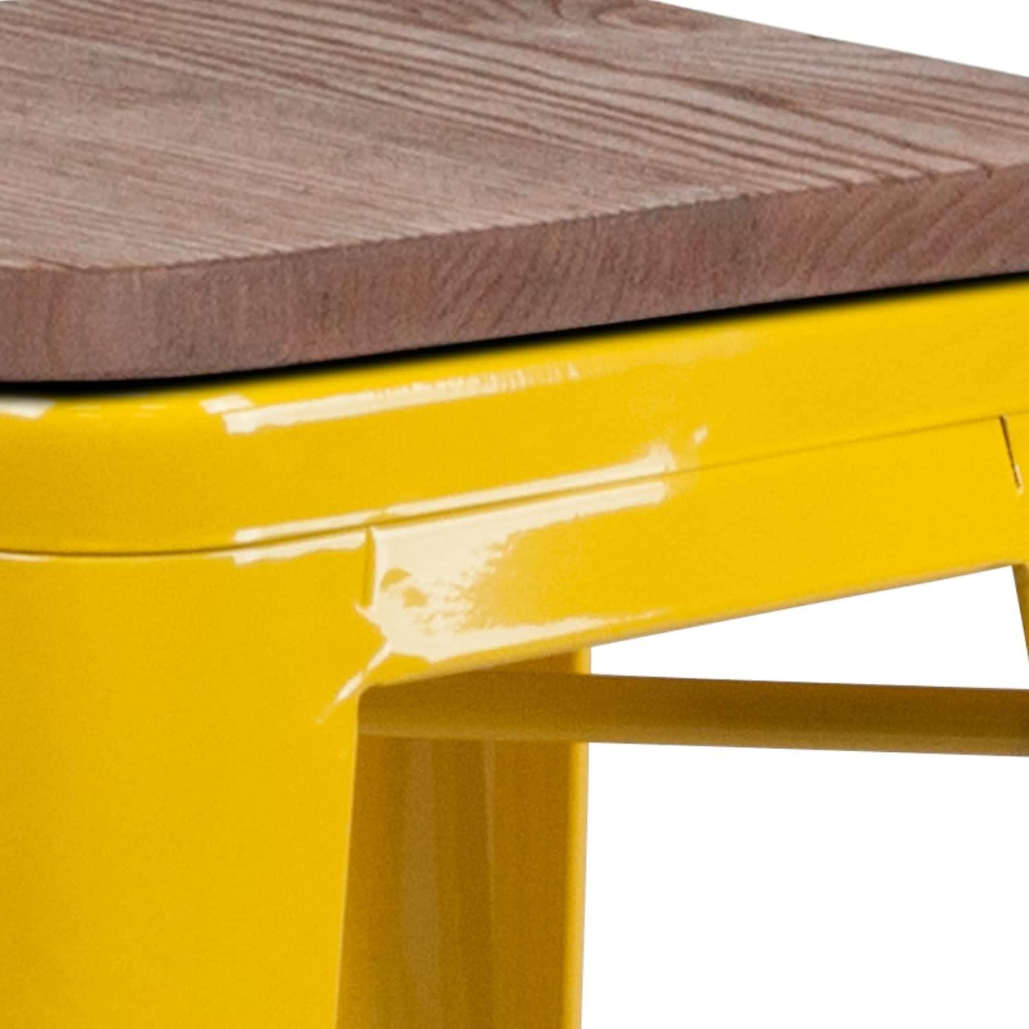 image:imageFlash Furniture Lily 30 High Backless Red Metal Barstool with Square Wood SeatYellow