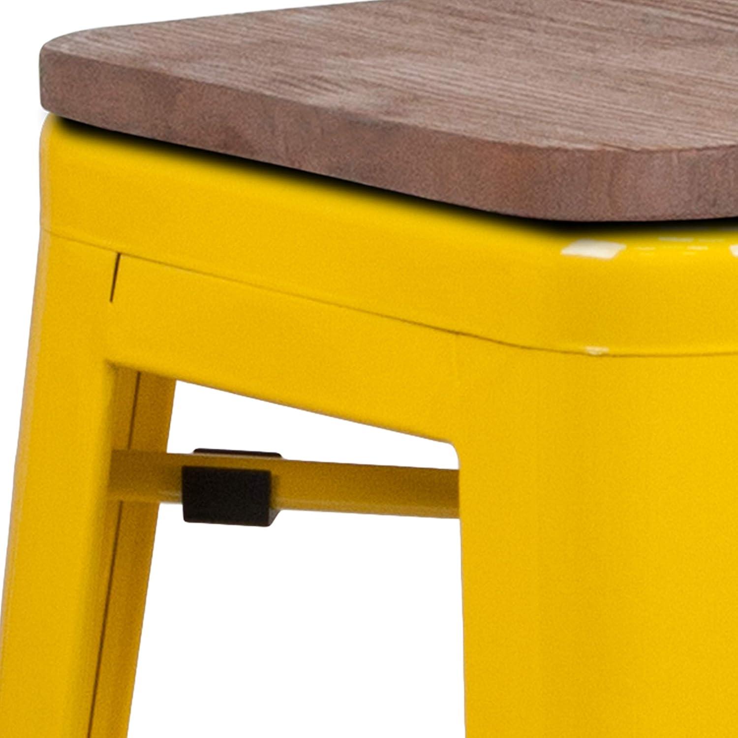 image:imageFlash Furniture Lily 30 High Backless Red Metal Barstool with Square Wood SeatYellow