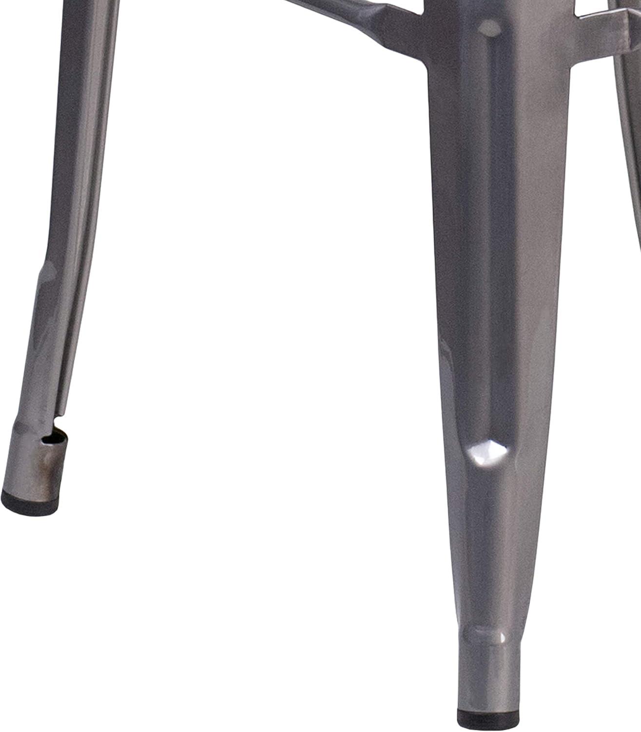 image:imageFlash Furniture Lincoln 30 High Backless Clear Coated Metal Indoor Barstool with Square SeatSet of 1