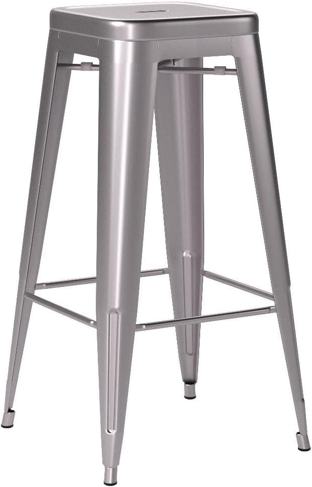 image:imageFlash Furniture Lincoln 30 High Backless Clear Coated Metal Indoor Barstool with Square SeatSet of 4