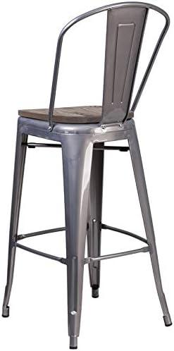 image:imageFlash Furniture Lincoln 30 High Clear Coated Barstool with Back and Wood Seat1