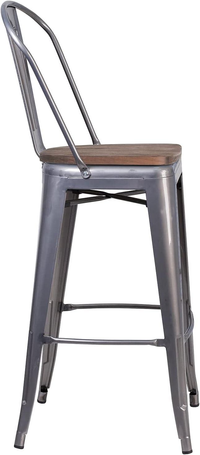image:imageFlash Furniture Lincoln 30 High Clear Coated Barstool with Back and Wood Seat4