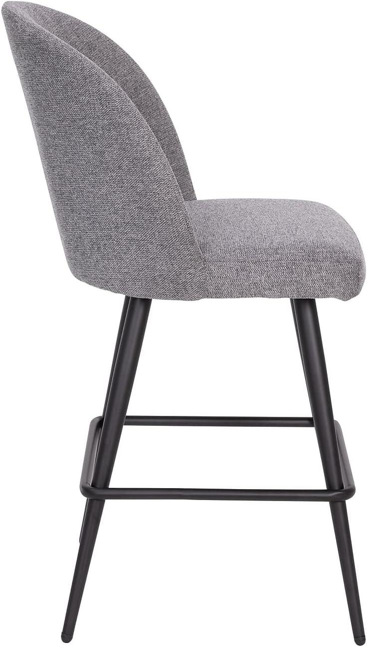 image:imageFlash Furniture Lyla Commercial Grade Modern Armless Counter StoolsGray Faux Linen Upholstery26 BarstoolContoured BackrestSteel Frame amp FootrestSet of 2