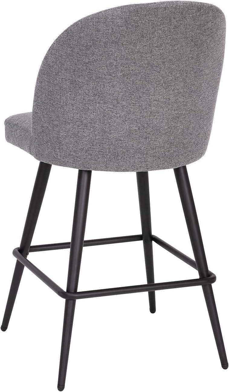 image:imageFlash Furniture Lyla Commercial Grade Modern Armless Counter StoolsGray Faux Linen Upholstery26 BarstoolContoured BackrestSteel Frame amp FootrestSet of 2
