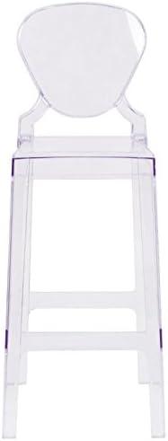 image:imageFlash Furniture McKenna 4 Pk Ghost Barstool with Tear Back in Transparent CrystalSet of 1