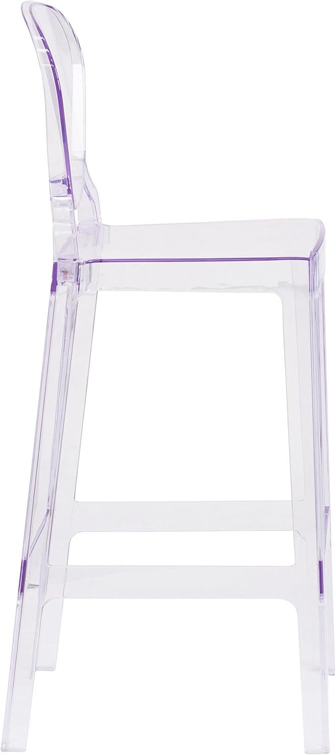 image:imageFlash Furniture McKenna 4 Pk Ghost Barstool with Tear Back in Transparent CrystalSet of 1