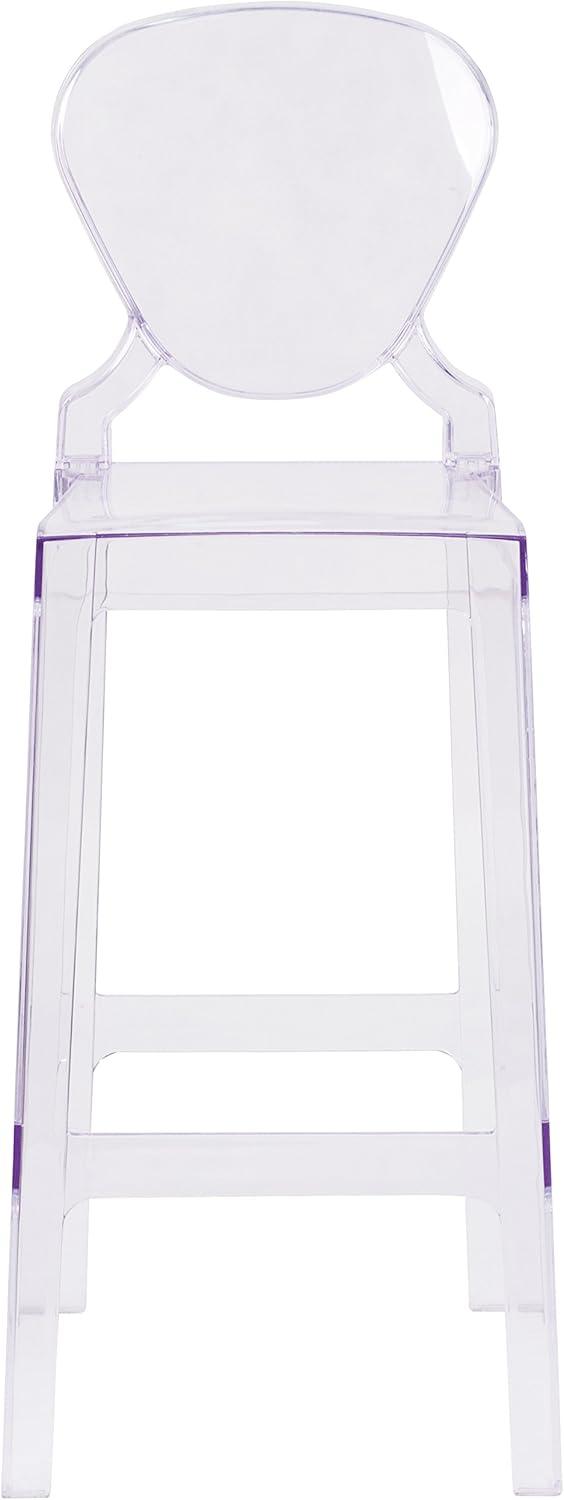 image:imageFlash Furniture McKenna 4 Pk Ghost Barstool with Tear Back in Transparent CrystalSet of 4