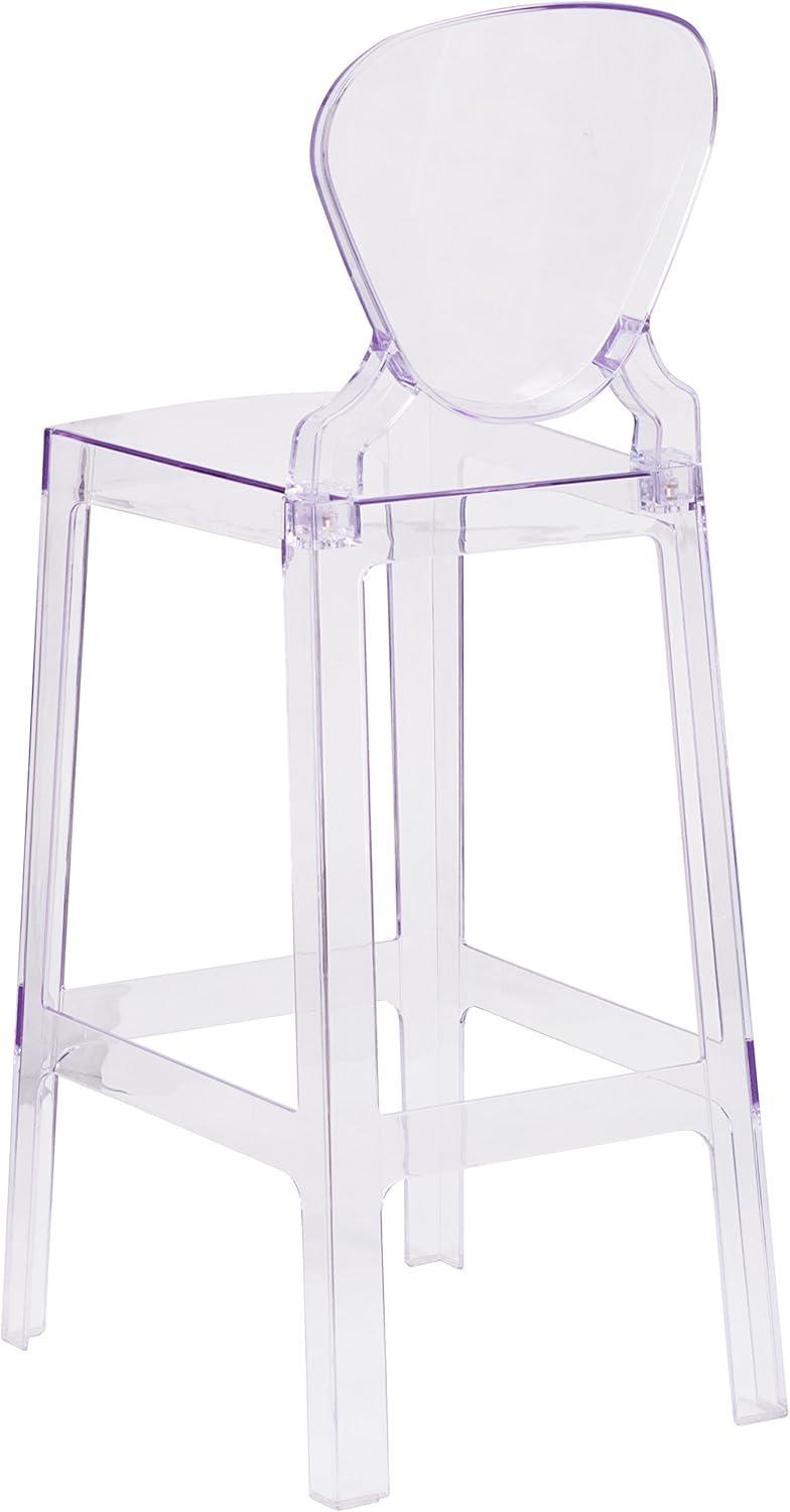 image:imageFlash Furniture McKenna 4 Pk Ghost Barstool with Tear Back in Transparent CrystalSet of 4