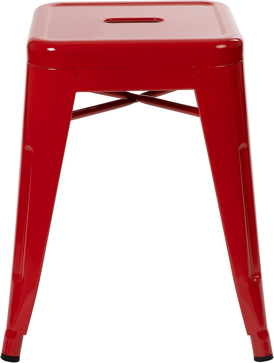 image:imageFlash Furniture Metal Dining Table Height Stool Backless Purple Kai Commercial Grade Stool 18 Inch Stackable Dining Chair Set of 4Red
